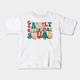 Groovy Family Christmas Squad Santa Hat Xmas Pajamas Kids T-Shirt